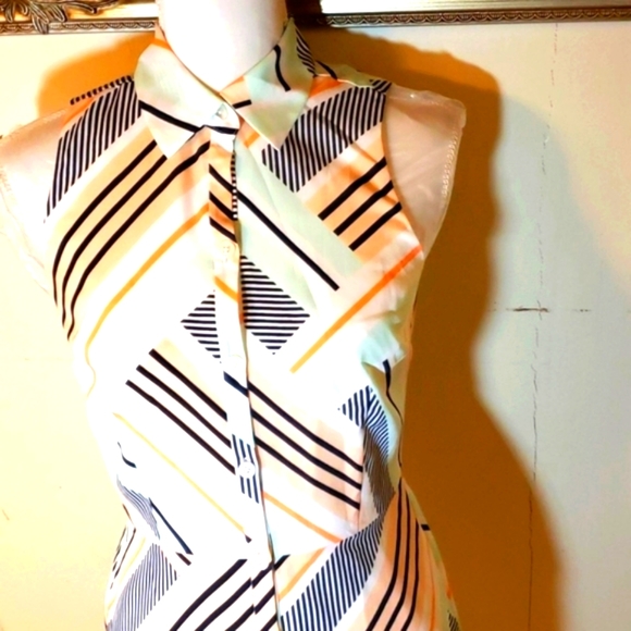 ANN TAYLOR MULTI SLEEVELESS DRESS SZ 4 - Picture 6 of 12